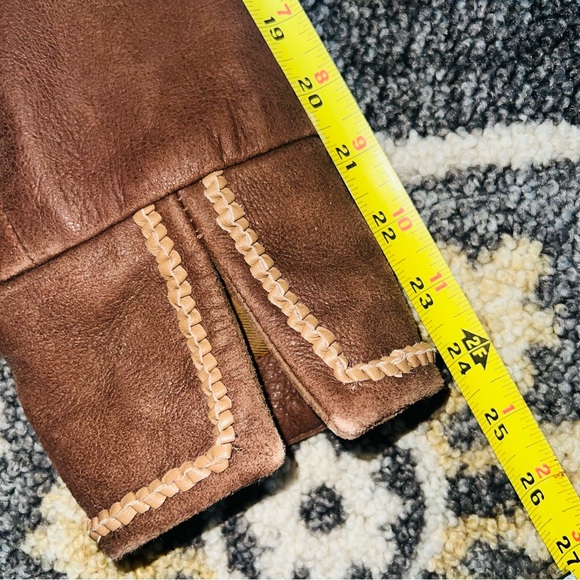 Reba Size Small Soft Leather jacket Brown Tooled Braided Stitching Full Zip - Picture 11 of 13